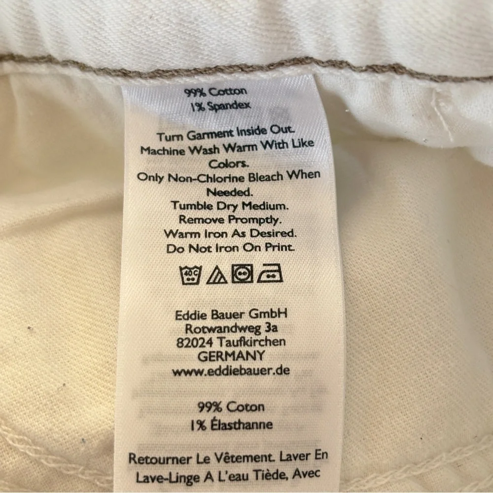 Eddie Bauer White Denim Boyfriend Shorts Plus Size 18 Stretch Denim Bermuda